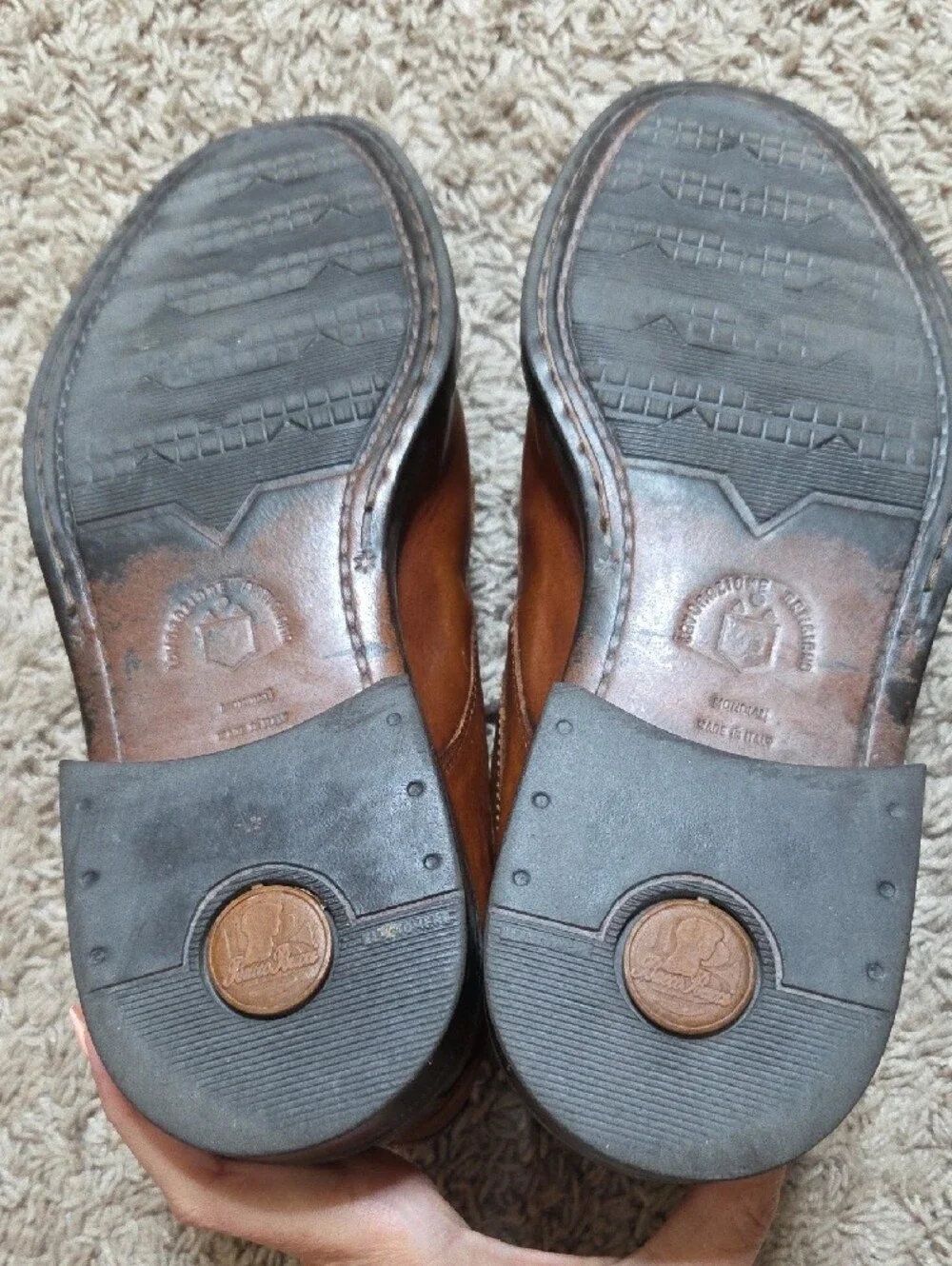 BACCO BUCCI MADE IN ITALY BROWN LEATHER MEN Size 9.5 WALKING SHOES